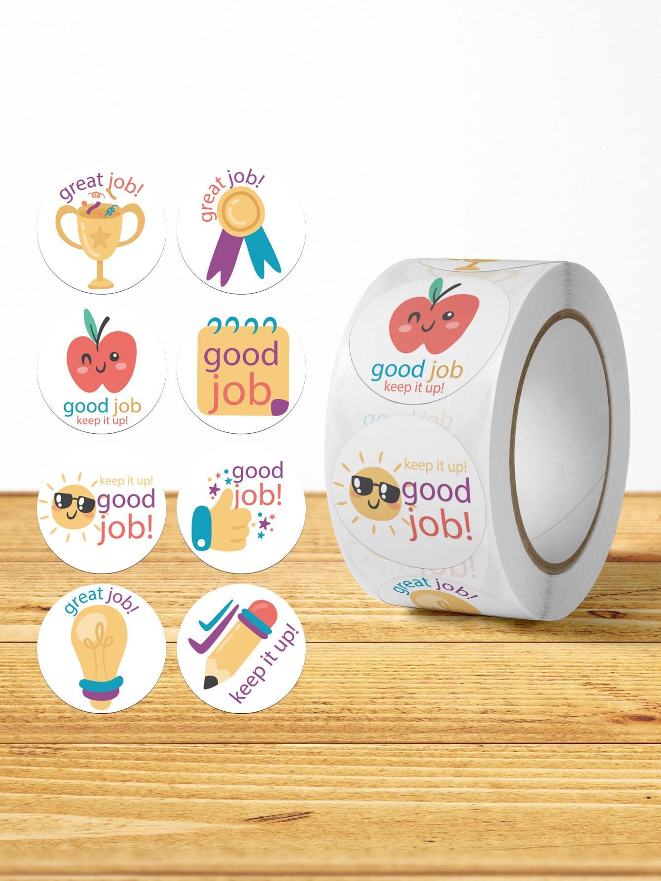 500 piezas Pegatinas de dibujos animados lindos para niños, sellos decorativos de estilo INS, etiquetas adhesivas de manualidades, etiquetas de agradecimiento - Multicolor - Ver 1