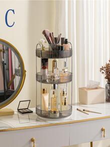 旋轉化妝品收納盒,高容量護膚品透明收納盒香水收納盒化妝品化妝台收納架,適用於香水、口紅、乳液、化妝刷 - 灰色 - 查看 4