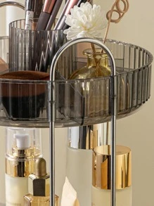 旋轉化妝品收納盒,高容量護膚品透明收納盒香水收納盒化妝品化妝台收納架,適用於香水、口紅、乳液、化妝刷 - 灰色 - 查看 6