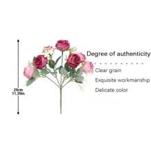 Ramo de flores artificiales - Rosa Pálido - Ver 3