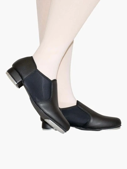 Linodes Unisex PU Leather Slip On Tap Shoe Dance Shoes for Women and Men's Dance Shoes