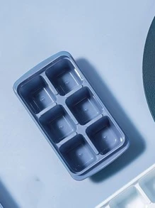 1pc PP Ice Cube Mould With Cover, Modernist Rectangle Ice Cube Maker Tray For Kitchen - Baby Blue - View 3