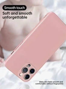 Funda de teléfono compatible con iPhone, 1 pieza de unicolor rosa, funda de TPU resistente al agua, a prueba de golpes y rayones para iPhone 16 - Rosa - Ver 3