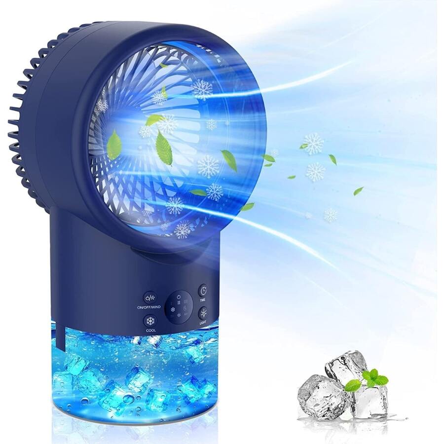 Portable Mini Air Conditioner Fan - Blue - View 1