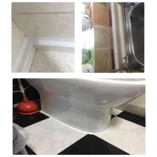 1 rollo de cinta de sellado de PVC impermeable para calafateo, cinta autoadhesiva para encimera de cocina, fregadero, bañera, ducha, inodoro y pared/floor, protector de borde - Verde - Ver 3