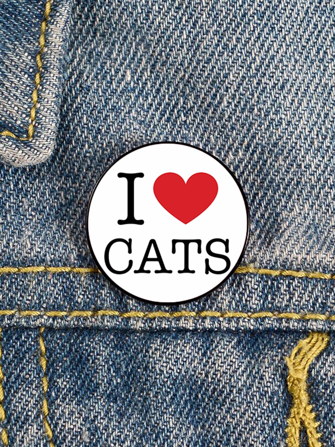 1pc Funy letter graphic cat Brooch