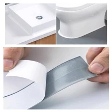 1 rollo de cinta de sellado de PVC impermeable para calafateo, cinta autoadhesiva para encimera de cocina, fregadero, bañera, ducha, inodoro y pared/floor, protector de borde - Verde - Ver 4