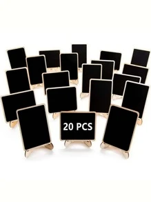 Elegant Mini Chalkboard Signs With Easel Stand - Includes Table Numbers, Food Signs, And Message Board,  Creative Mini Blackboard Display Board Home Decoration Craft Message Board Display Message Card Wooden Blackboard Home Decoration Display - Perfect For Weddings, Parties, And Events - Apricot - View 10