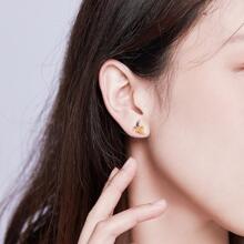 1雙純銀香蕉耳釘適合女士婚禮原始小耳環時尚首飾類禮物