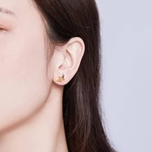 1雙純銀香蕉耳釘適合女士婚禮原始小耳環時尚首飾類禮物