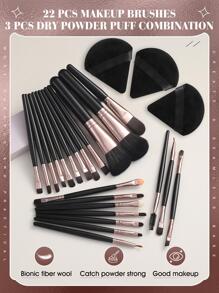 Bộ 22 cọ tán phấn mắt bằng sợi tổng hợp & 3 bông trang điểm, bộ dụng cụ trang điểm cho mặt và mắt, bộ cọ, bộ cọ trang điểm, bộ cọ trang điểm, bộ trang điểm hoàn chỉnh, bộ cọ trang điểm, bộ trang điểm hoàn chỉnh, bộ cọ, bộ cọ trang điểm, bộ quà tặng trang điểm - Nhiều màu - Xem 2