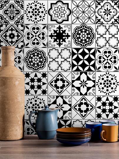 SUPSTICKER 1 Cuộn Giấy Dán Tường Nhà Bếp Chống Nước Dày Dày Phong Cách Địa Trung Hải, Chất Liệu PVC, Tự Dính, Dễ Lắp Đặt, Chống Nước và Có Thể Tháo Gỡ, Thích Hợp Để Trang Trí Tường Nhà Bếp, Phòng Tắm, Phòng Ăn, Tủ, Lót Ngăn Kéo, Có 3 Kích Thước: 11.81*47.24inch, 11.81*94.49inch, 11.81*141.73inch