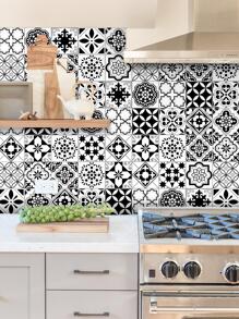 SUPSTICKER 1 卷地中海风格加厚防水厨房和浴室后挡板装饰自粘墙纸，3 种尺寸可选：11.81 * 47.24、11.81 * 94.49、11.81 * 141.73 英寸、贴纸、墙贴花、乙烯基贴花用于家居装饰、春季装饰品让您的家焕然一新、拉玛装饰贴纸礼物生日毕业厨房装饰