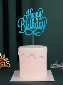 1 Khẩu Hiệu Đồ Họa Bánh Topper, Giấy Hiện Đại Trang Trí Trên Bánh Cho Bữa Tiệc - Màu xanh nhạt - Xem 1