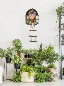 QYeah 1入組人像&窗戶設計花園雕像