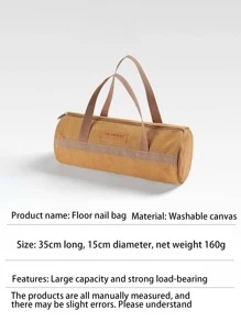 1pc canvas nail storage bag, multifunctional storage bag - Brown - View 2