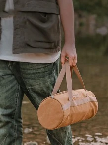 1pc canvas nail storage bag, multifunctional storage bag - Brown - View 7