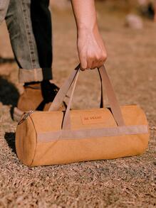 1pc canvas nail storage bag, multifunctional storage bag - Brown - View 3