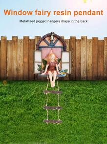 QYeah 1入組人像&窗戶設計花園雕像