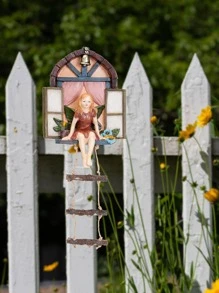 QYeah 1入組人像&窗戶設計花園雕像