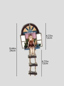 QYeah 1入組人像&窗戶設計花園雕像