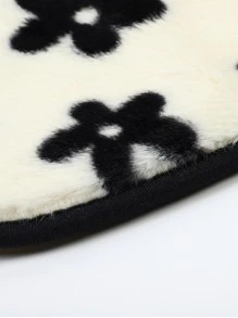 2 chiếc Hoa Văn Polyester Ấm Áp Chống Trơn Trượt Ghế Ô Tô & Đệm Lưng - Đen và trắng - Xem 5