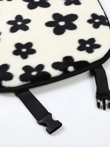 2 chiếc Hoa Văn Polyester Ấm Áp Chống Trơn Trượt Ghế Ô Tô & Đệm Lưng - Đen và trắng - Xem 4