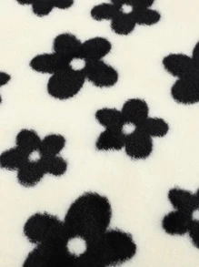 2 chiếc Hoa Văn Polyester Ấm Áp Chống Trơn Trượt Ghế Ô Tô & Đệm Lưng - Đen và trắng - Xem 3