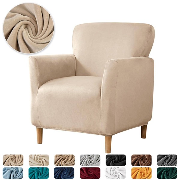 1pc Soft Armchair Covers Elastic Velvet Club Tub Chair Slipcovers for