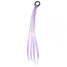 6pcs Kids Girls Hair Extension Colorful Braided Wigs Ponytail Rubber Bands Headwear Hair Accessories Casual,Y2k - Multicolor - View 4