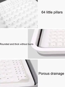 1pc Foldable Drain Rack, White Plastic Creative Storage Rack For Kitchen - White - View 5