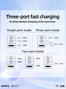 1入組PD65W充電頭 - 灰色 - 查看 8