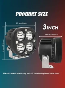 3inch Led Work Lights For Cars Motorcycle Led Bar Fog Lights Universal Spotlight DRL Pod Lamps For Auto 4x4 Offroad ATV 12V 24v - Black - View 7