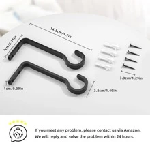 懸掛花盆架,重型懸掛支架,室外手鍛造懸掛花盆支架,穩定且耐用的懸掛花盆和鳥飼料器支架,5.7英寸/14.5厘米 - 黑色 - 查看 5