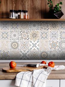 SUPSTICKER 1 cuộn Miếng dán tường nhà bếp chống dầu họa tiết Bohemian, không thấm nước, tự dính, có 3 kích cỡ: 11,81"X47,24"/94,49"/141,73" - Nhiều màu - Xem 1