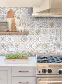 SUPSTICKER 1 cuộn Miếng dán tường nhà bếp chống dầu họa tiết Bohemian, không thấm nước, tự dính, có 3 kích cỡ: 11,81"X47,24"/94,49"/141,73" - Nhiều màu - Xem 3