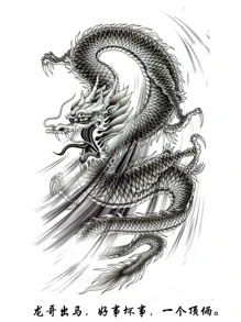 1 Chống Thấm Nước Cá Tính Lâu Dài Tạm Thời Miếng Dán Hình Xăm Với Hoa Văn Rồng - màu đen - Xem 2