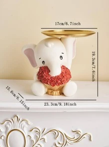 1pc Resin Elephant Flower Tray Or Key Snack Storage Holder, Creative And High-Grade Decoration Best Gifts Birthday