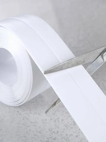 1roll Plain Kitchen Sealing Tape, Modern PVC Waterproof Sealing Strip For Home - White - View 4