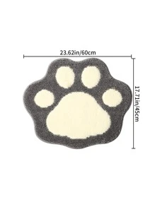 1 Tấm Thảm Nhà Tắm Thiết Kế Paw, Thảm Vệ Sinh Chống Trơn Trượt Polyester Hiện Đại Cho Phòng Tắm - Màu xám đen - Xem 5