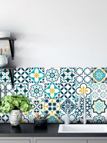 SUPSTICKER 1卷PVC廚房貼紙，現代主義幾何圖案廚房防水牆面翻新貼紙 - 彩色 - 查看 4