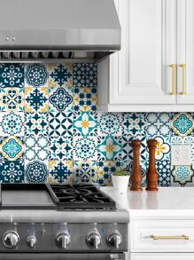 SUPSTICKER 1卷PVC廚房貼紙，現代主義幾何圖案廚房防水牆面翻新貼紙 - 彩色 - 查看 6