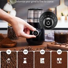 CG638B Adjustable Coffee Grinder Electric, Coffee Bean, Herb, Spice, Espresso Grinder, 2 Removable Stainless Steel Bowl, Black. - Black - View 3