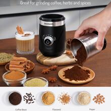 CG638B Adjustable Coffee Grinder Electric, Coffee Bean, Herb, Spice, Espresso Grinder, 2 Removable Stainless Steel Bowl, Black. - Black - View 4