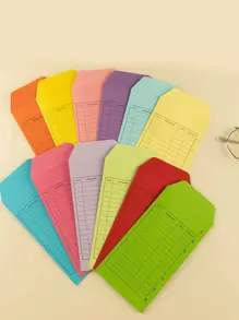 12 Cái Phong Bì Nhiều Màu, Phong Bì Giấy Đa Năng Đơn Giản Cho Văn Phòng, Trường Học - Nhiều màu - Xem 5