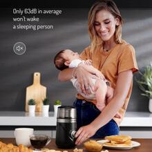 CG638B Adjustable Coffee Grinder Electric, Coffee Bean, Herb, Spice, Espresso Grinder, 2 Removable Stainless Steel Bowl, Black. - Black - View 6