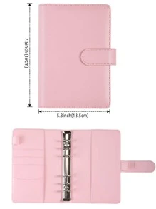 1pc Solid Color Binder Cover - Pink - View 6