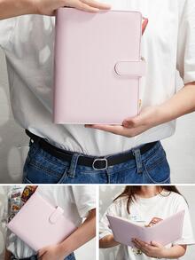 1pc Solid Color Binder Cover - Pink - View 4