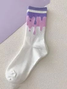 1双女士时尚极具吸引力的美式运动中筒袜，秋季