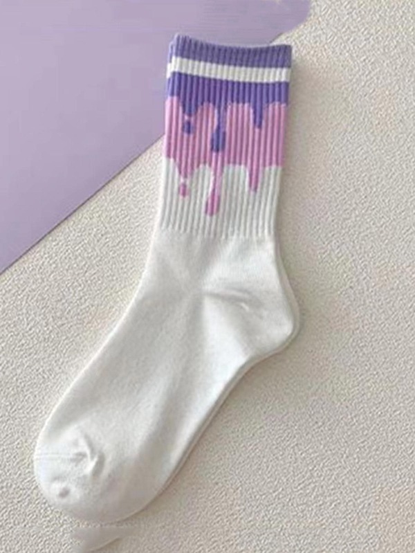 1pc Women's Fashionable Highly Attractive American Style Sporty Mid-Calf Socks, Fall